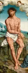 attributed to Bartholomaeus Bruyn the Elder, Christ as the Man of Sorrows, Oil on panel
