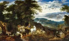 Jacob Savery, I, Orpheus Charming the Animals and Trees with his Song, Oil on panel