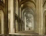 Netherlandish School Early 17th century, An Empty Church Interior, Oil on panel