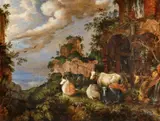 Roelant Savery, Cattle Before Ancient Ruins, Oil on panel