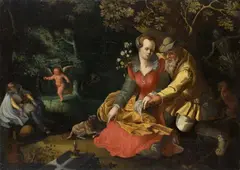 David Vinckboons, The Ill-Matched Lovers, Oil on canvas (relined)