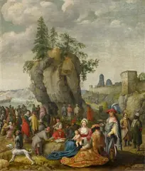 Figures before a Rock Formation by Adam Willaerts, Oil on panel, offered May 2017