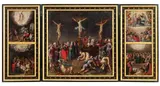 German School, circa 1630, Altarpiece with Scenes from the Life of the Virgin, Oil on panel