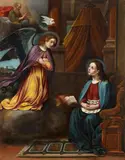 Matteo Loves, The Annunciation, Oil on canvas (relined)