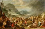 Hans Jordaens III, The Crossing of the Red Sea, Oil on panel