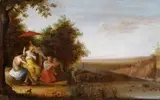 Cornelis Adamsz Willaerts, The Finding of Moses Jacob and Rachel at the Well, Oil on panel. Each