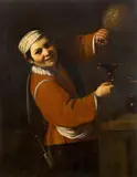 Spanish School 17th century, The Drinker (Allegory of Taste), Oil on canvas (relined)