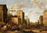 Joost Cornelisz Droochsloot, Village Scene with the Works of Mercy