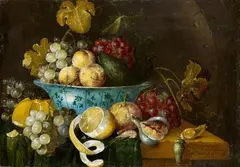 Thomas Mertens, Still Life with a Wan-Li Dish, Fruit, and Bread, Oil on canvas (relined)