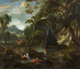Landscape with mythological Figures by called Francisque Millet Jean François Millet I, Oil on canvas (relined), offered May 2017