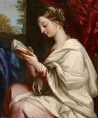 attributed to Carlo Maratta, The Virgin Reading, Oil on canvas (relined)