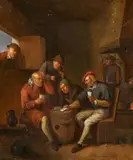 Egbert van Heemskerck the Elder, Peasants Playing Cards, Oil on panel
