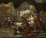 Domenicus van Wijnen, Phineus interrupting the Wedding of Perseus and Andromeda, Oil on canvas (relined)