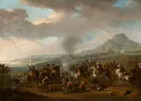 Jan van Huchtenburgh, Battle Scene, Oil on panel