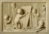Jacob de Wit, Allegory of Painting and Sculpture Allegory of Music and Theatre, Oil on panel. Each