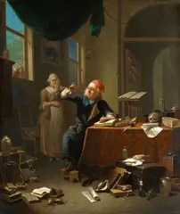 Justus Juncker, The Alchemist, Oil on panel