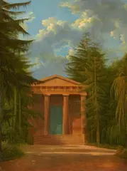 Romantic Era German School, Queen Louise of Prussia's Mausoleum, Oil on canvas