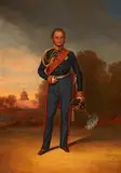 Rudolf Rieck, Frederick William IV in a Gala Uniform in Potsdam Palace Gardens, Oil on panel
