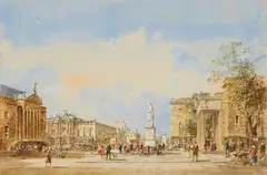 Peter Götz Pallmann, View of Unter den Linden, Etching 9/25, tinted with watercolours