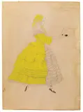 "Les Paplions. Girls' Costumes" by Probably Léon (Lev Samoylovich or Laib-Chaim Israelevich Rosenberg) Bakst, Inscribed in ink "Mariinski-Theatre a production of the literary fund 10th March 1912 A.J." to the reverse. Gouache over, sold May 2017