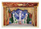 Alexandre Benois, Untitled (Set Design), The reverse with another small design in Indian ink and ink-wash, inscribed in charcoal. Gouache and watercolour, partially washed and highlighted in silver paint on laid paper