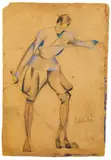 Untitled (Portrait of Fydor Bogorodsky as a Fencer) by Probably Yevgeny Aleksandrovich Lvov, The reverse with a further pencil sketch inscribed: "I hereby confirm that this portrait of my father, the artist Bogoro, offered May 2017