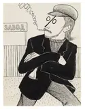 Probably Kukryniksy, "Factory", Inscribed "Pravda 13.09.88" to the reverse. Ink and gouache over pencil on watercolour paper