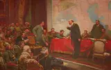 Grigorij Jefimovich Shpolansky, Lenin's Speech on the Goelro Plan, Oil on canvas