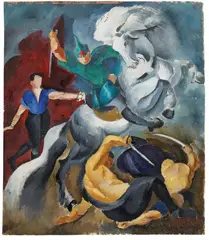 Anatoly Lebedev-Shiusky, Untitled (Poster Design), Oil over Indian ink and pencil on card