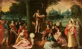 Antwerp School circa 1600, The Sermon of John the Baptist, Oil on canvas (relined)