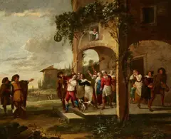 Peeter van Bredael, Two Scenes from the Life of the Prodigal Son, Oil on copper. Each
