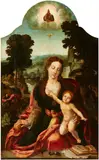 The Virgin and Child in a Panoramic Landscape by follower of Pieter Coecke van Aelst, Oil on panel, sold Mar 2017