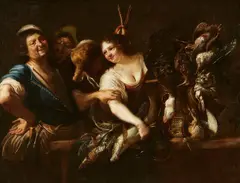 Christiaen van Couwenbergh, Game Still Life with a Hunter and Maid, Oil on canvas (relined)