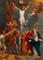 Abraham van Diepenbeeck, The Crucifixion, Oil on panel (parquetted)