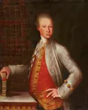 German School 2nd half 18th century, Portrait of a Gentleman in a Library, Oil on canvas (relined)