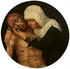Flemish School circa 1500, Pietà, Oil on panel