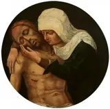 Flemish School circa 1500, Pietà, Oil on panel