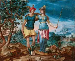 Flemish School circa 1600, Mercury and Minerva An Allegory of Rulership, Oil on panel. Each