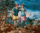 Flemish School circa 1600, Mercury and Minerva An Allegory of Rulership, Oil on panel. Each