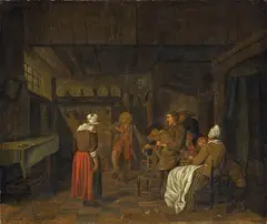 Jan Josef Horemans the Elder, Tavern Scene, Oil on canvas (relined)