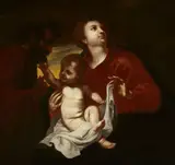 Italian School, probably 17th century, The Holy Family, Oil on canvas (relined)