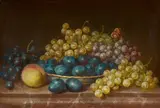 Still Life with Grapes, Plums and a Peach by follower of Anne Vallayer-Coster, Oil on canvas (relined), offered Mar 2017
