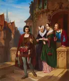 Constantin Johann Franz Cretius, The Travelling Merchant, Oil on canvas (relined)