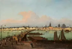 Anton Diezler, A View of Cologne, Oil on hardboard