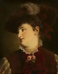 Anton Ebert, Portrait of a Young Woman, Oil on canvas