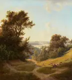 Friedrich Otto Georgi, Elb Landscape with a View of Meissen and the Albrechtsburg, Oil on canvas