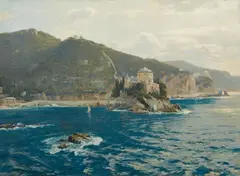 Willy Hamacher, Italian Coastal Landscape, Oil on canvas