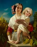 Lauchert, Mother and Child, Oil on canvas
