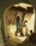 Isidore van Mens, "Rue de la Kasbah - Alger", Oil on hardboard
