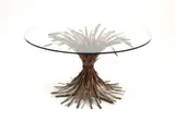 A "gerbe de blé" coffee table by Robert Goossens, A "gerbe de blé" coffee table by Robert Goossens, Cut glass, bronze patinated metal. An identical coffee table in Coco Chanel's apartment in the rue Cambon. Unsigned. H 53, D
